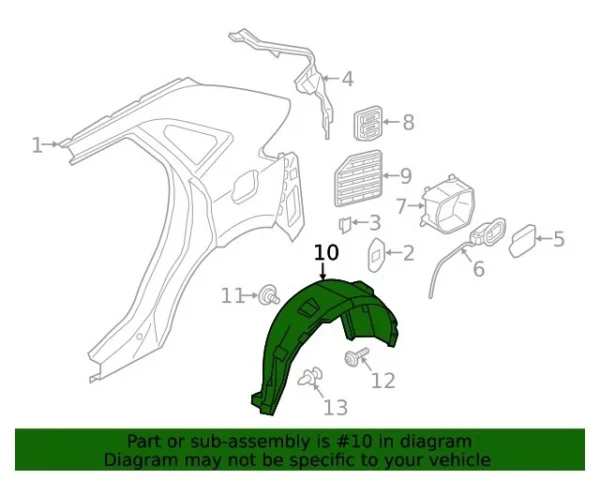 REAR RIGHT FENDER LINER SPLASH SHIELD( RAPTOR GEN1 2018-2022)/SHEILD RR WHL SPLAS(พลาสติกบังฝุ่นล้อหลังขวา (ซุ้มล้อบังฝุ่นกำมะหยี่ Raptor GEN 2018-2022)) - Image 7